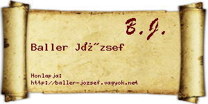 Baller József névjegykártya